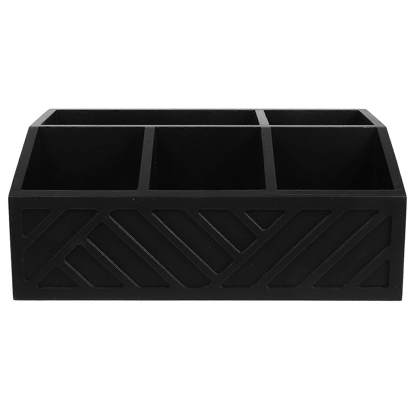 Coffee Cup Lid Straw Sugar Bag Organizer Rectangular Shape Hotel 30.00X19.50X12.00CM Black 1Pack