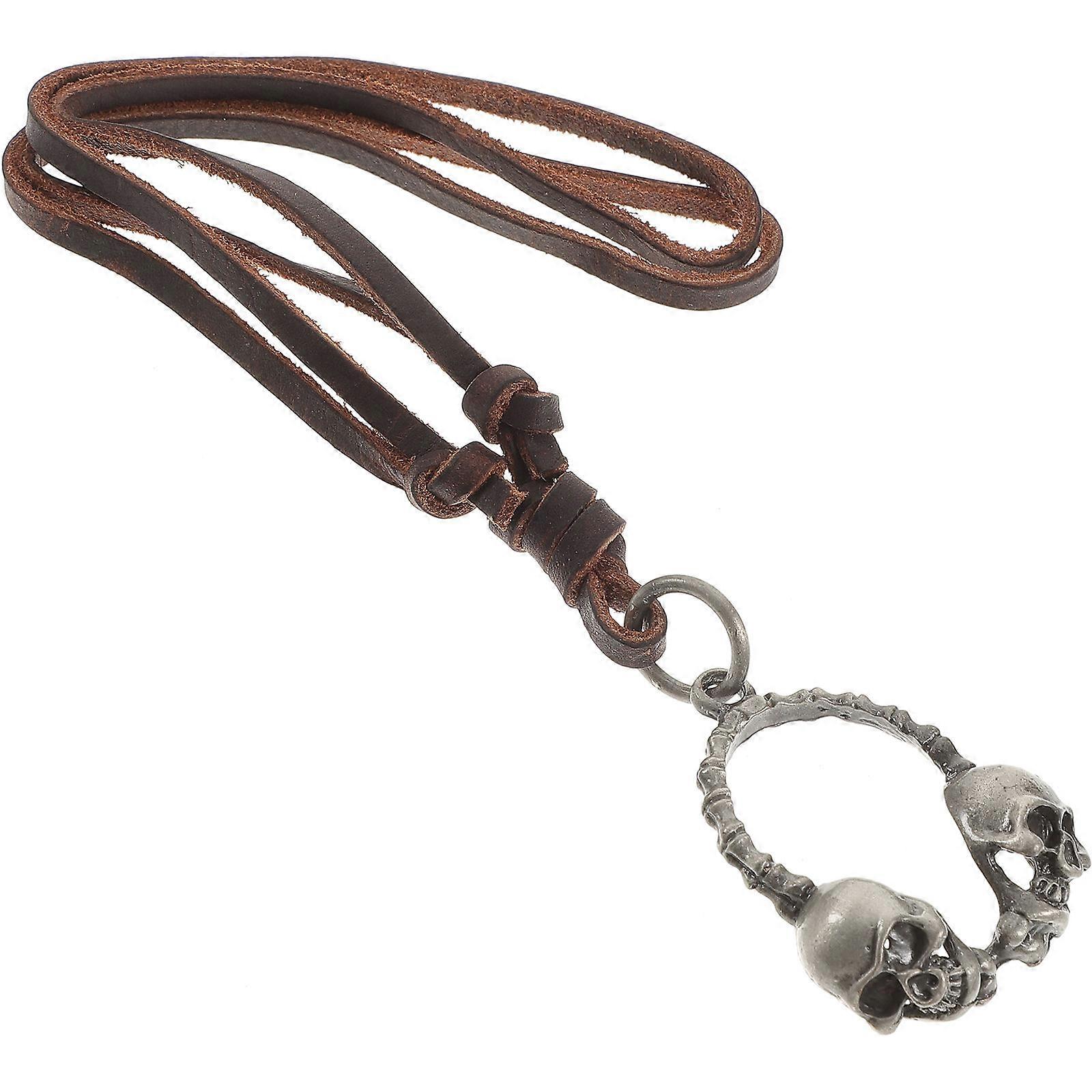Collier pendentif crâne gothique punk