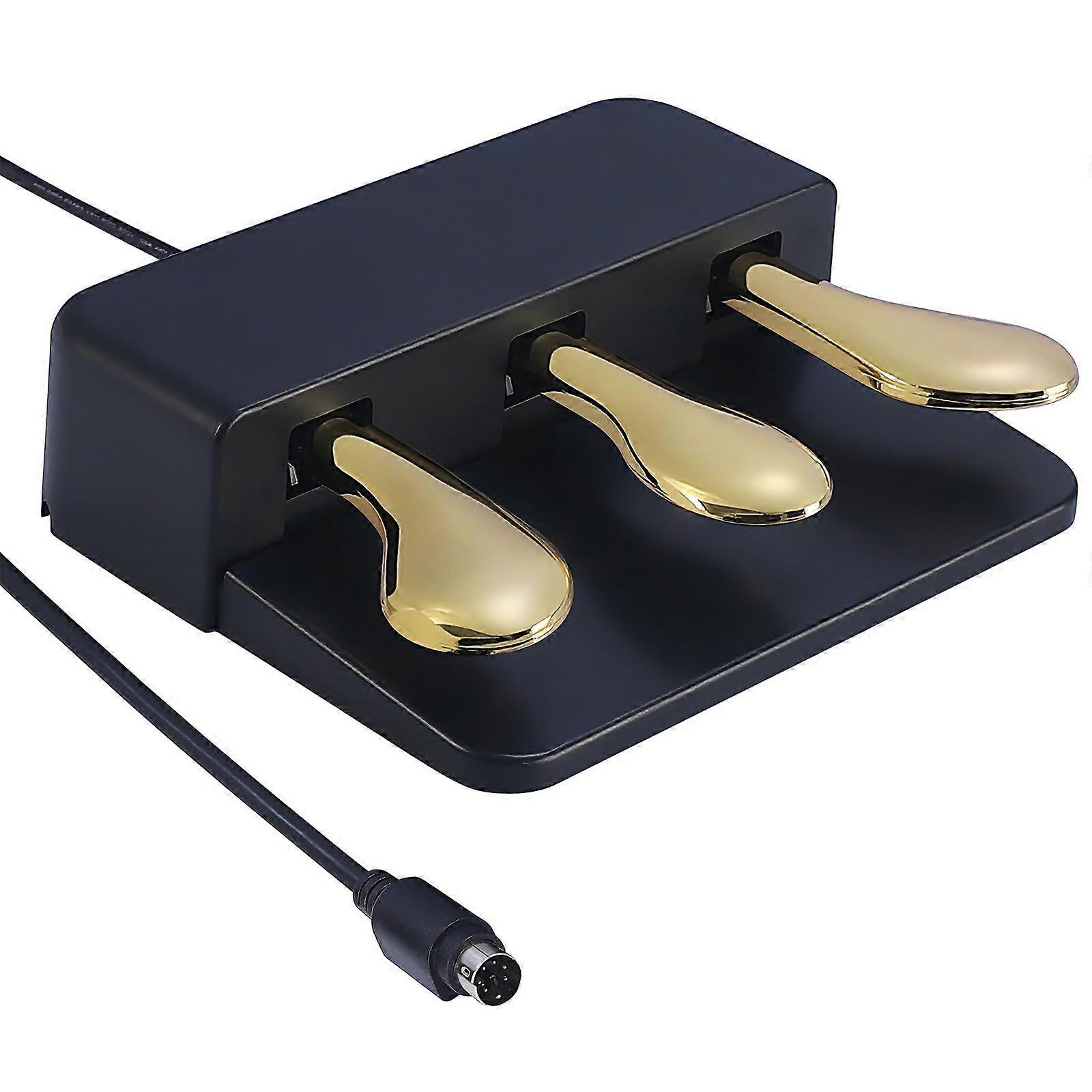 Portable ABS Sustain Pedal Universal Compatibility Nonslip Design Comfortable Suitable for Long Practice Event  Gold.