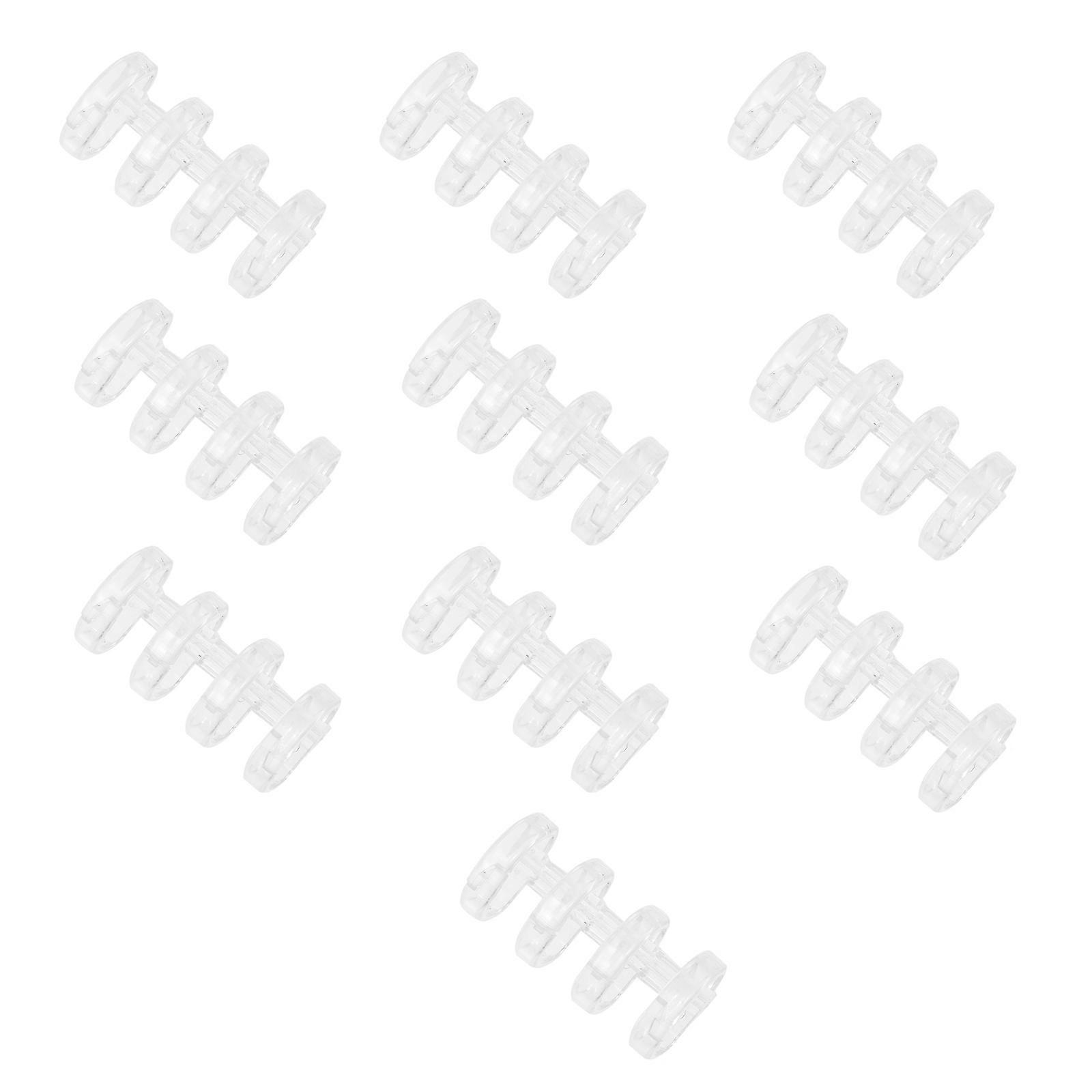 Plastic Segmented Binder Snap Four-Hole Binder for Student 10Pcs Transparent Clips