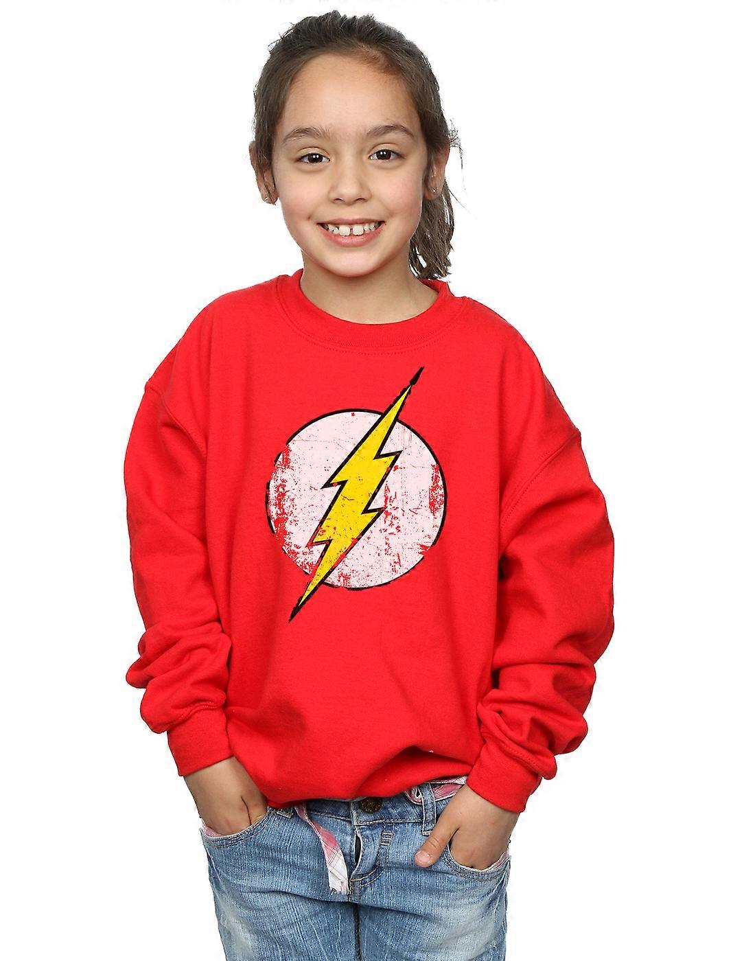 DC-Comics-Mädchen Flash Distressed Logo Sweatshirt