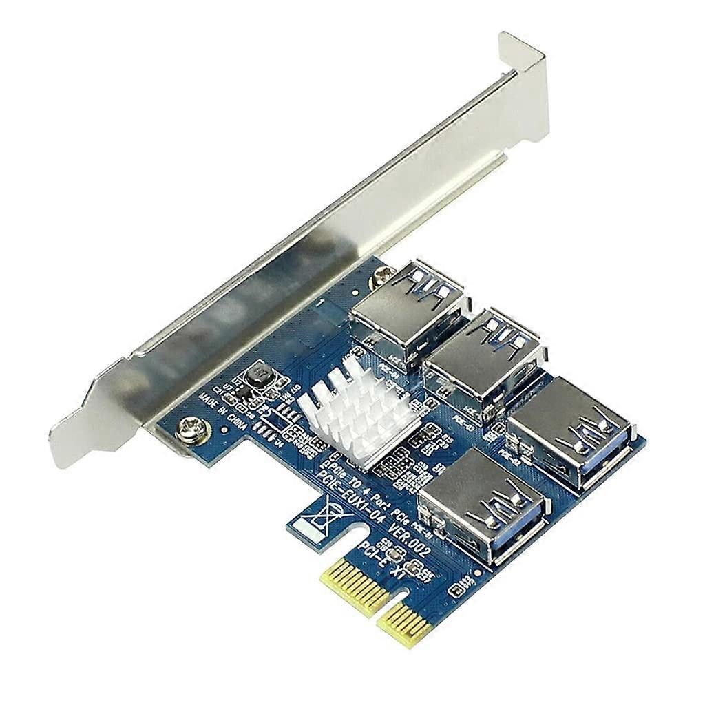 PCIe 1x to 16x Powered Riser Card with USB 3.0 Extender for 4GPU Mining Expansion
