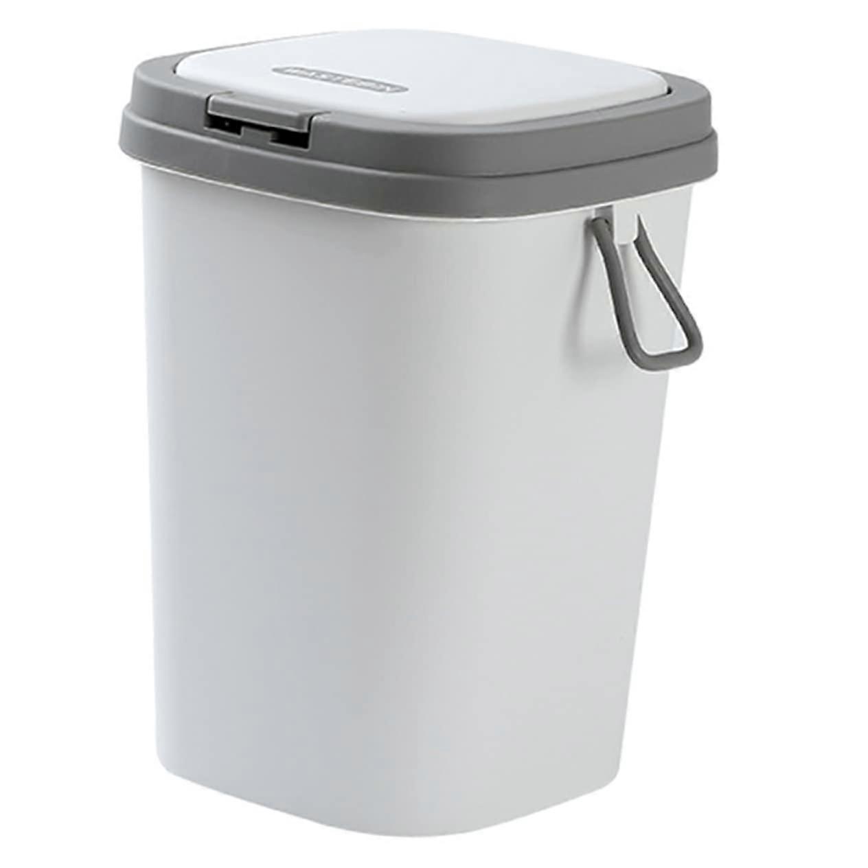 Slim Bathroom Trash Can with Lid, SpaceSaving Plastic Waste Bin for Kitchen, Bedroom, Camping