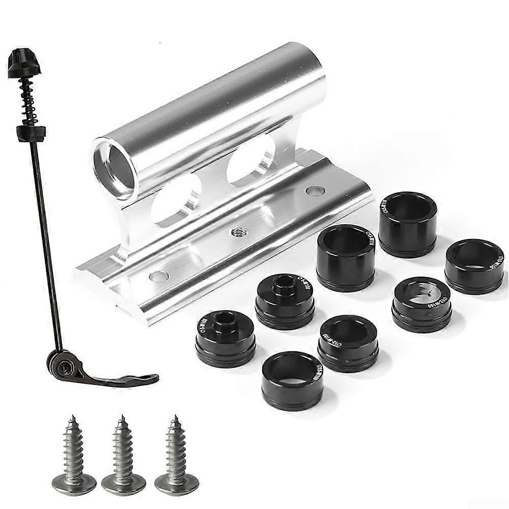 2 Kit 20x110mm Bike Fork Mount Truck Block with Secure Fork Lock and Quick Release Setup Silver