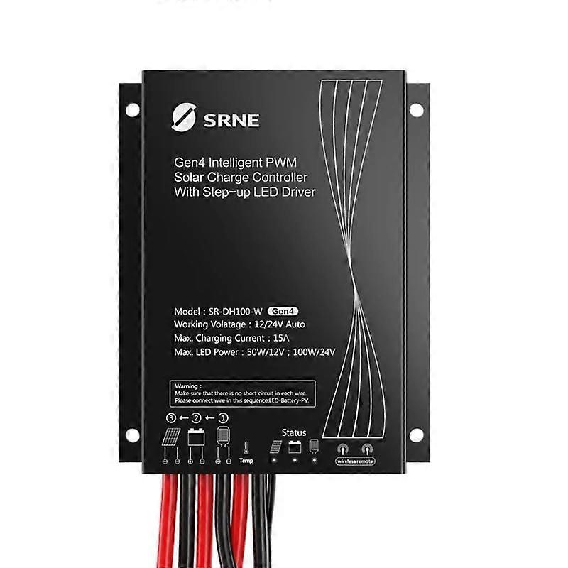 SRDH100 12V 24V Solar Charge Controller 15A Smart Motion Sensor Waterproof Solar Street Light Controller IP68