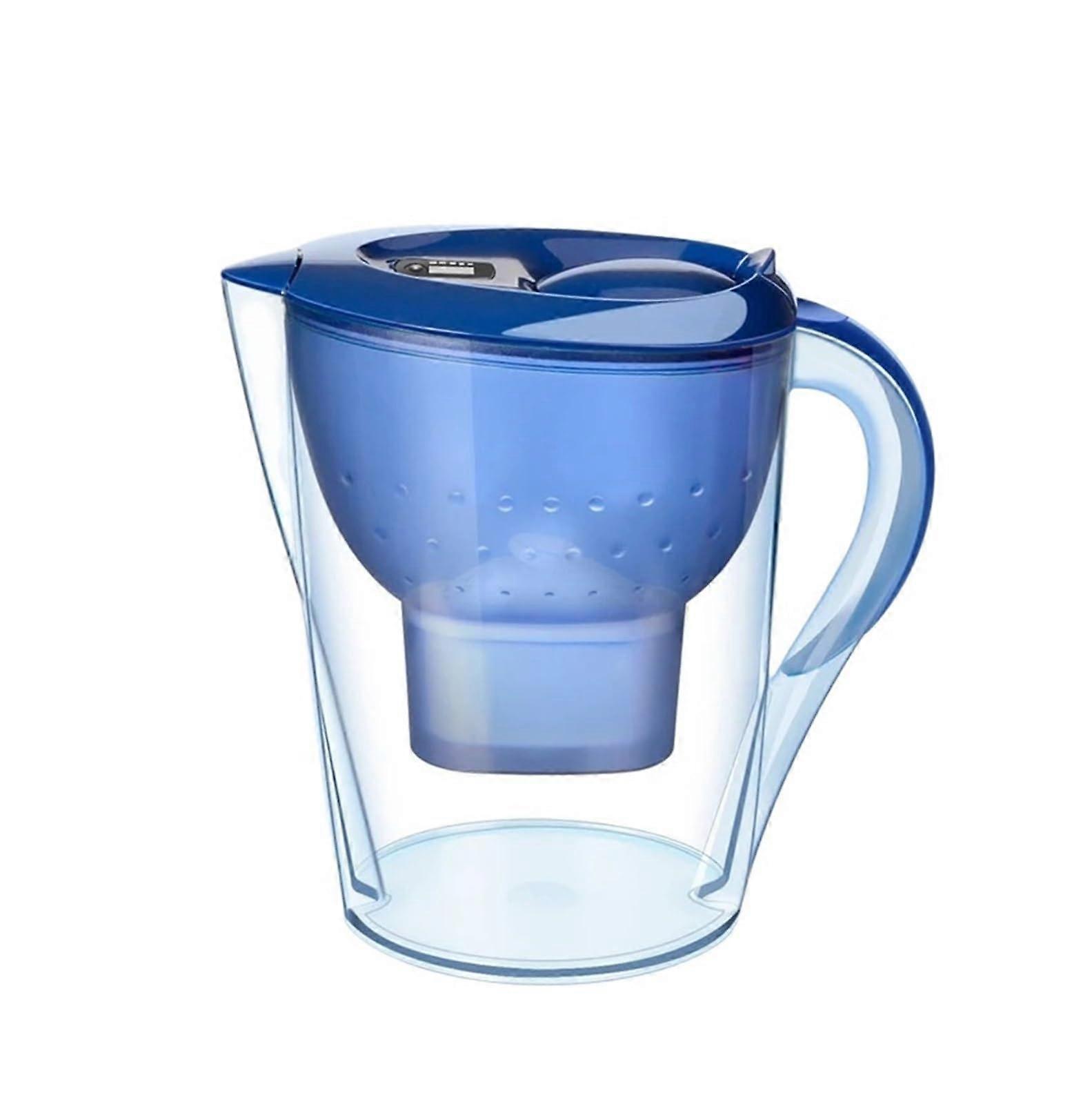 3.5L Activated Carbon Water Filter Pitcher for Kitchen Use, Large Capacity Blue Jug