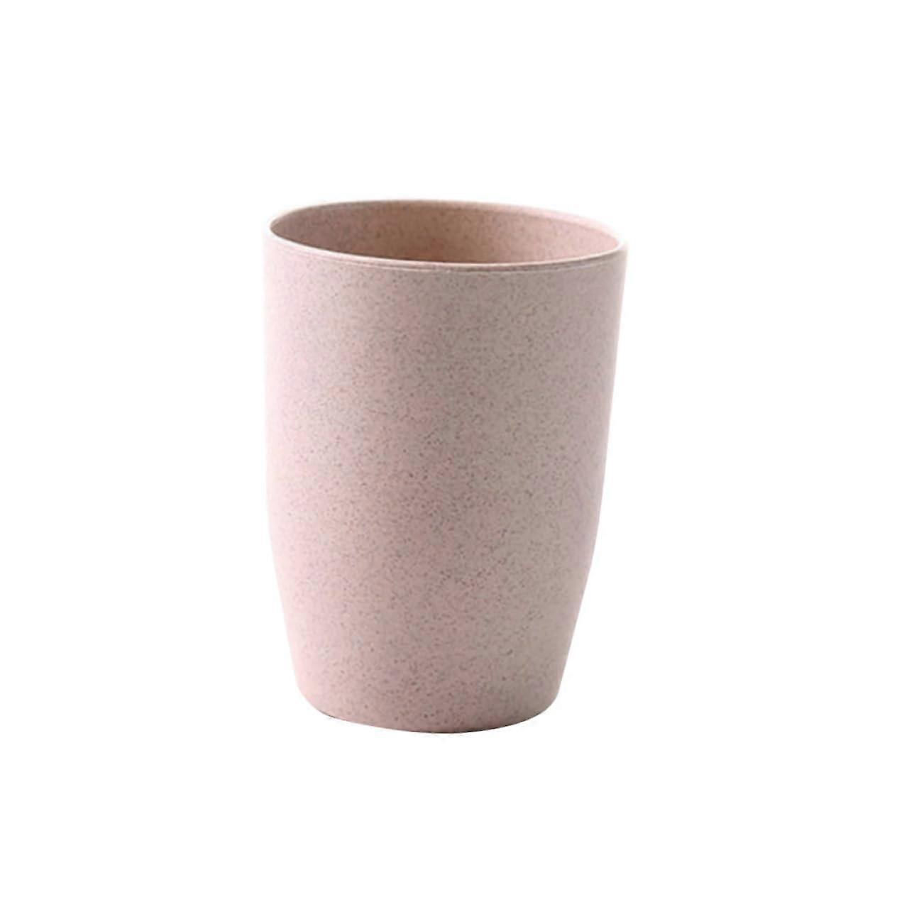 Bathroom Rinsing Cup EcoFriendly Wheat Straw Tooth Mug Lightweight Stackable Easy Clean Pink