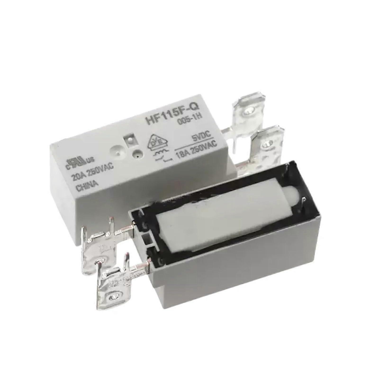 5pcs HF115FQ Electromagnetic Power Relay 20A  Current Multiple Voltage 5V 12V 24V 48V