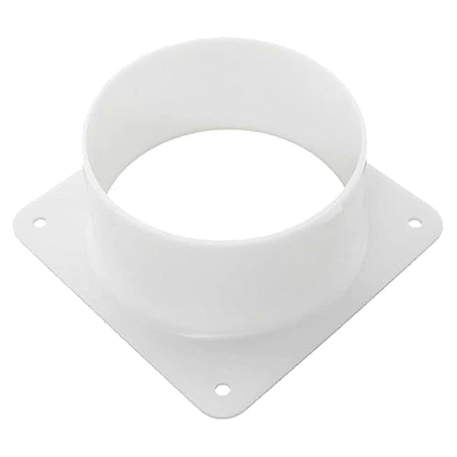 115mm ABS Vent Duct Connector for Extractor Fan, White Wall Mount Air Flange Panel
