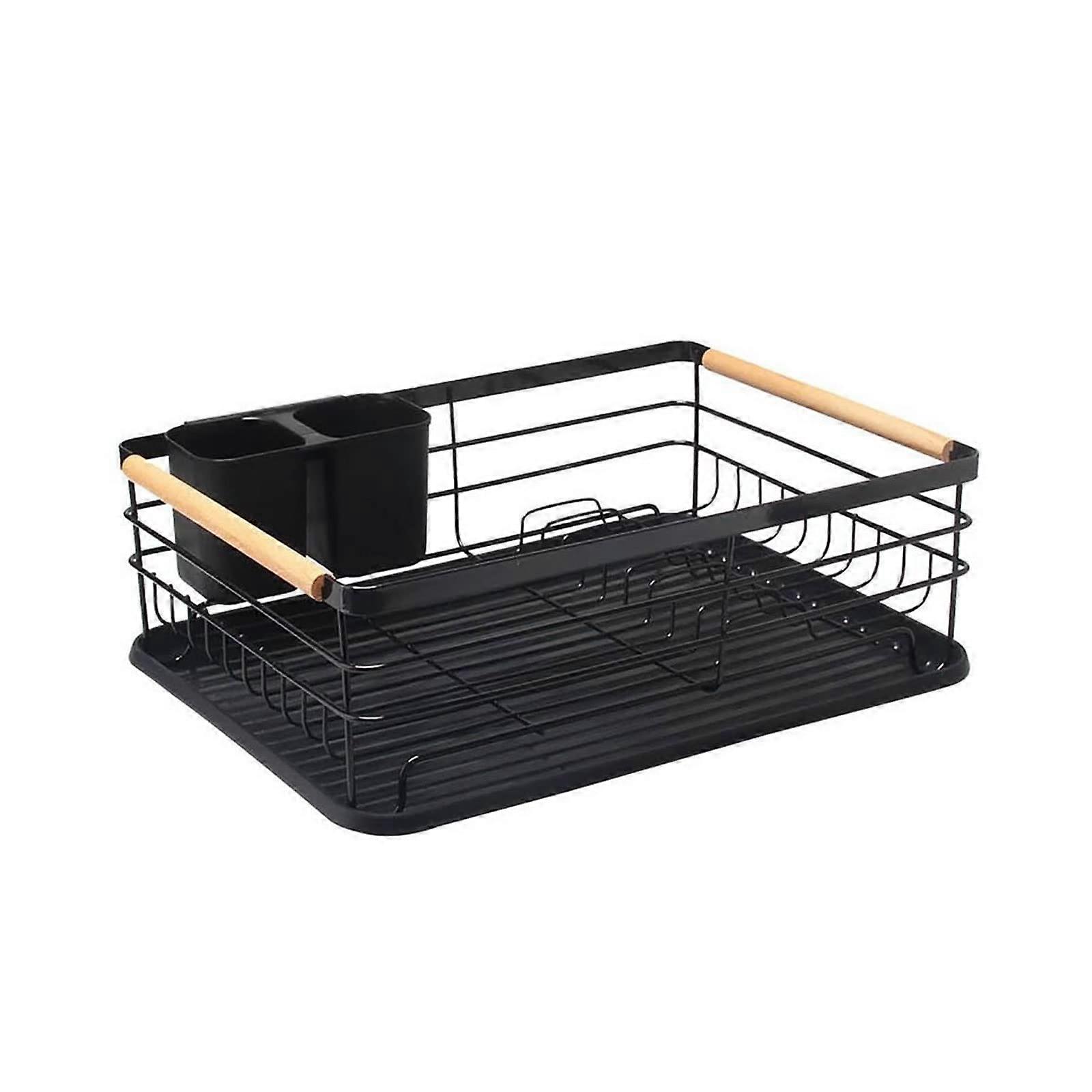 Dish Drying Rack with Drainboard, SpaceSaving Countertop Dish Organizer for Small Kitchen