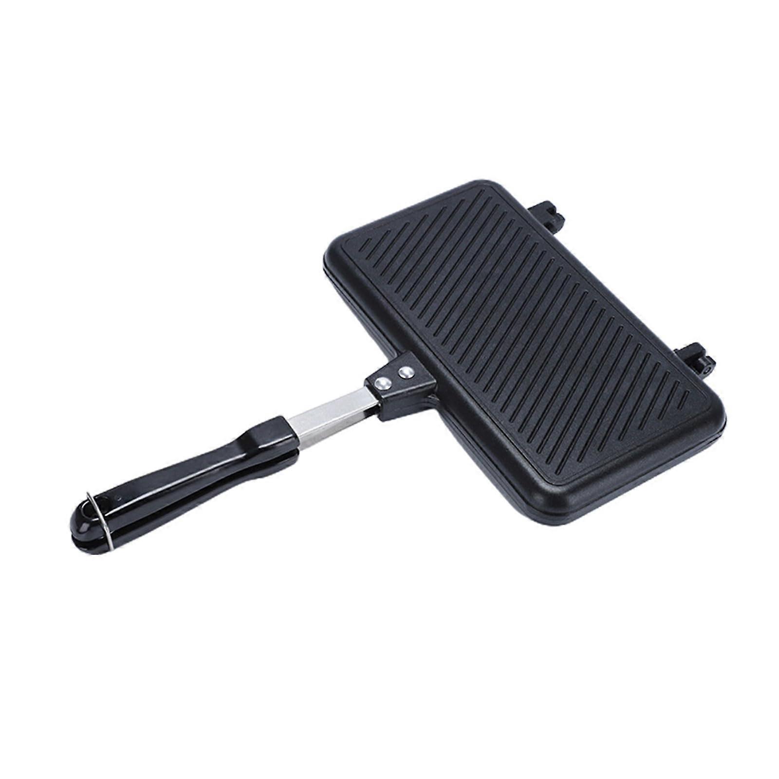 Nonstick Sandwich Maker Double Side Bread Toasting Pan Aluminum Alloy Versatile Breakfast Tool