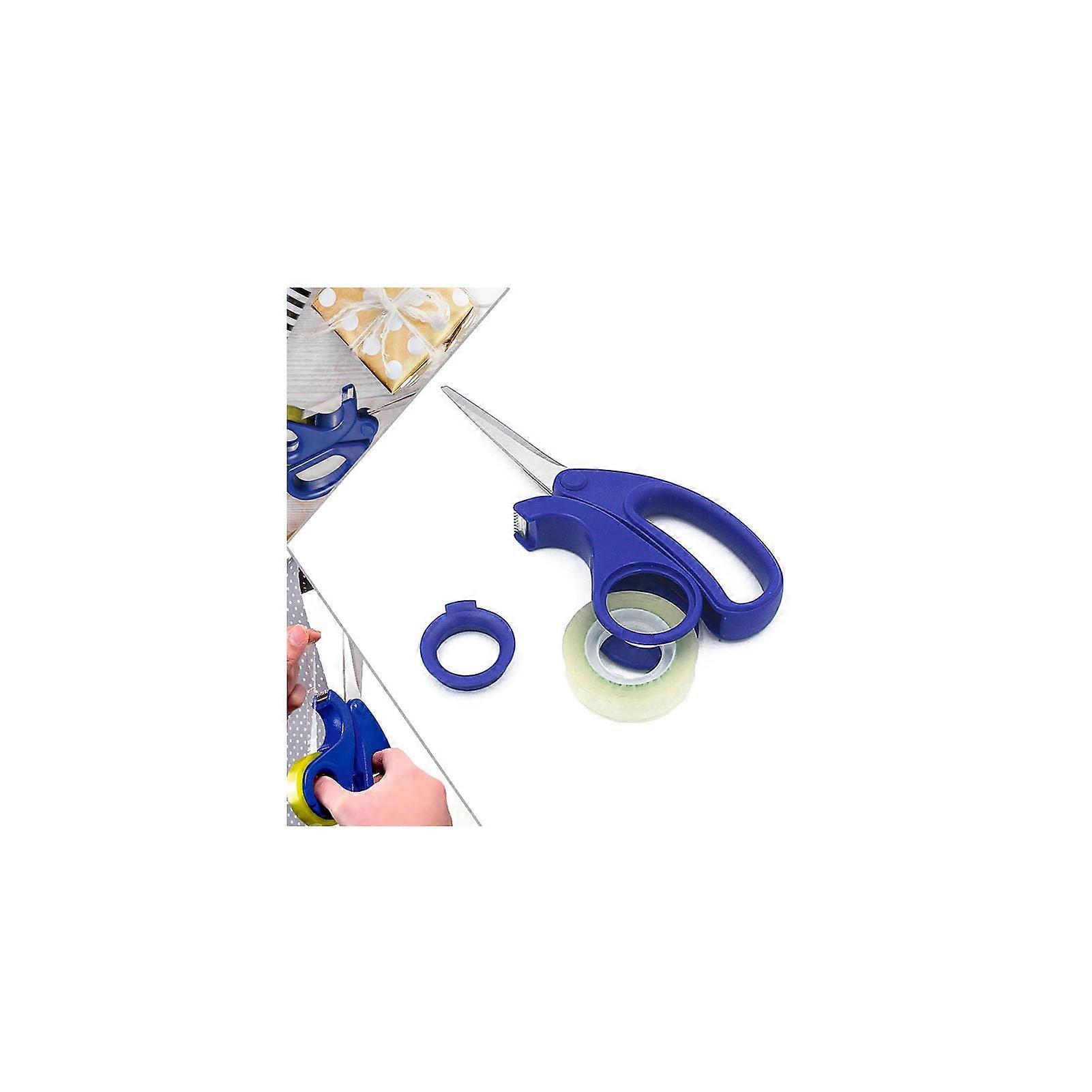 2 in 1 Scissors with Tape Dispenser for Gift Wrapping, Ergonomic Grip, Precise Cutting