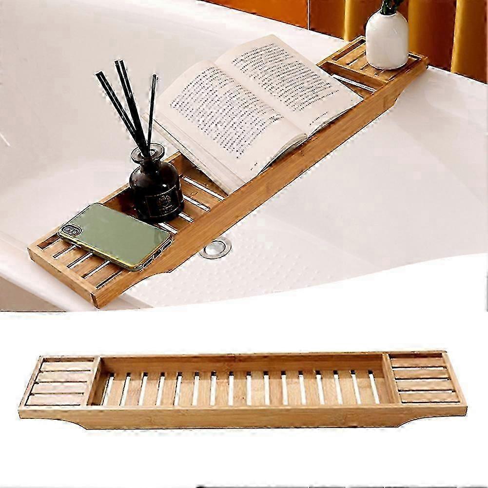Bamboo Bathtub Tray Extendable Spa Caddy Tray Multifunctional Bath Organizer Tray