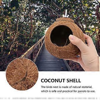 1 PZ Guscio di Noce di Cocco Nido di Uccelli Pappagallo Nido Giocattolo Pet Pappagallo Mordere Giocattolo