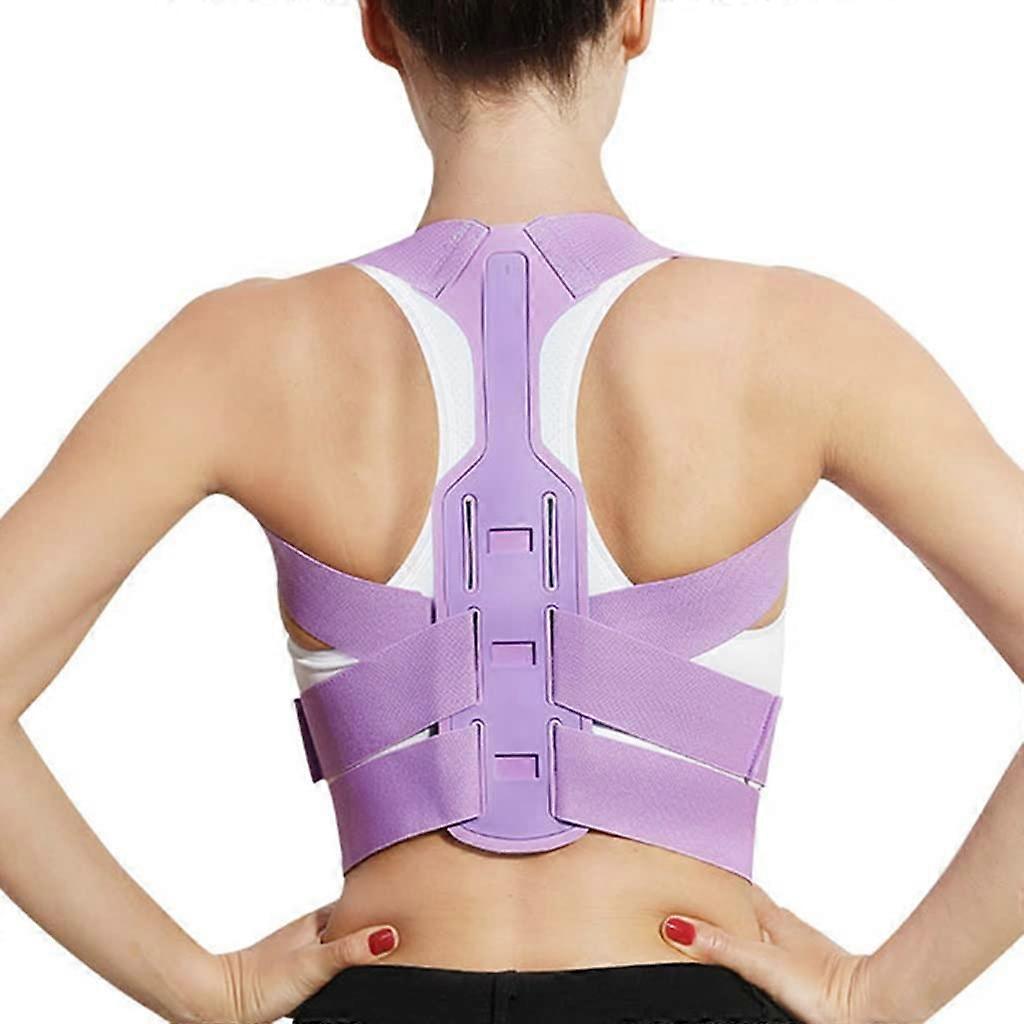 Posture Corrector Back Support Brace with Ergonomic Alignment and Spinal Support Belt L Purple