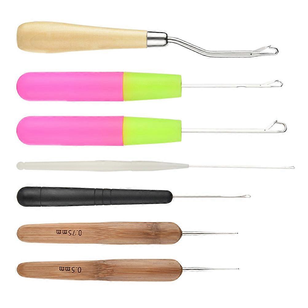 Hair Extensions Crochet Needle Set Featuring 7Pcs Hook Tools for Styling