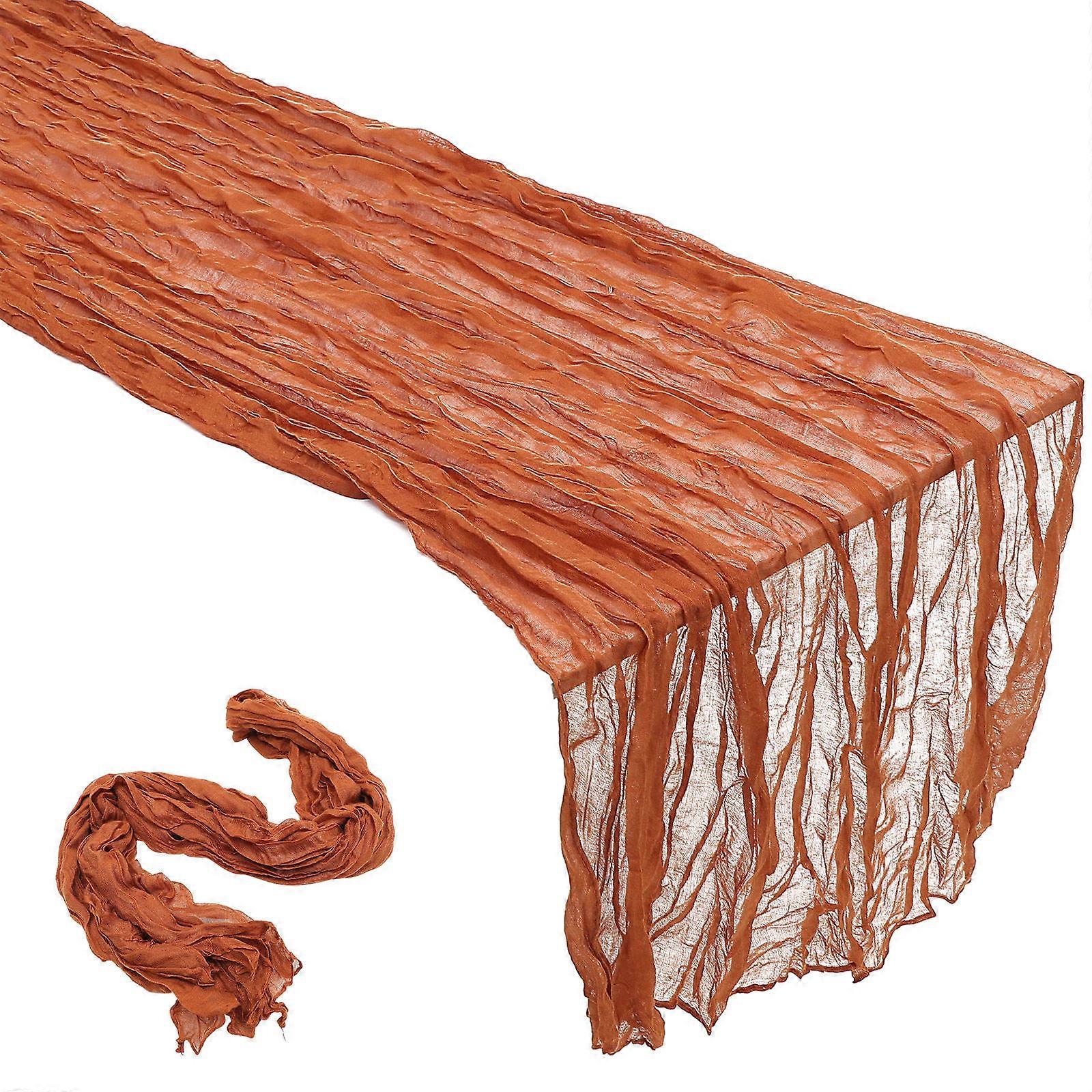 Farmhouse Table Runner for Decoration 2Pcs Rustic Dark Red Cheesecloth Table Cloth