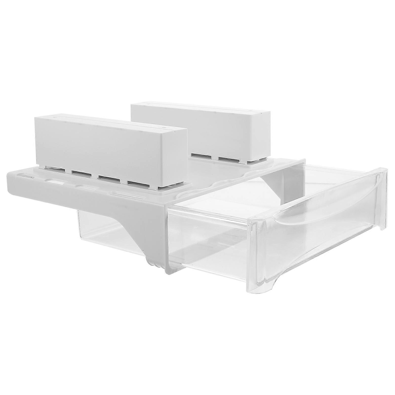 Storage Under Desk Organizer White Rectangular Modern For Home Office 9.63X9.63X2.75in Hidden Storage 1Pack