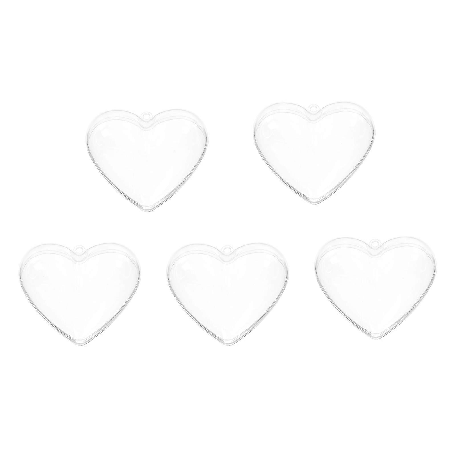 Clear Heart Box Box for Storage 5Pcs Elegant Transparent