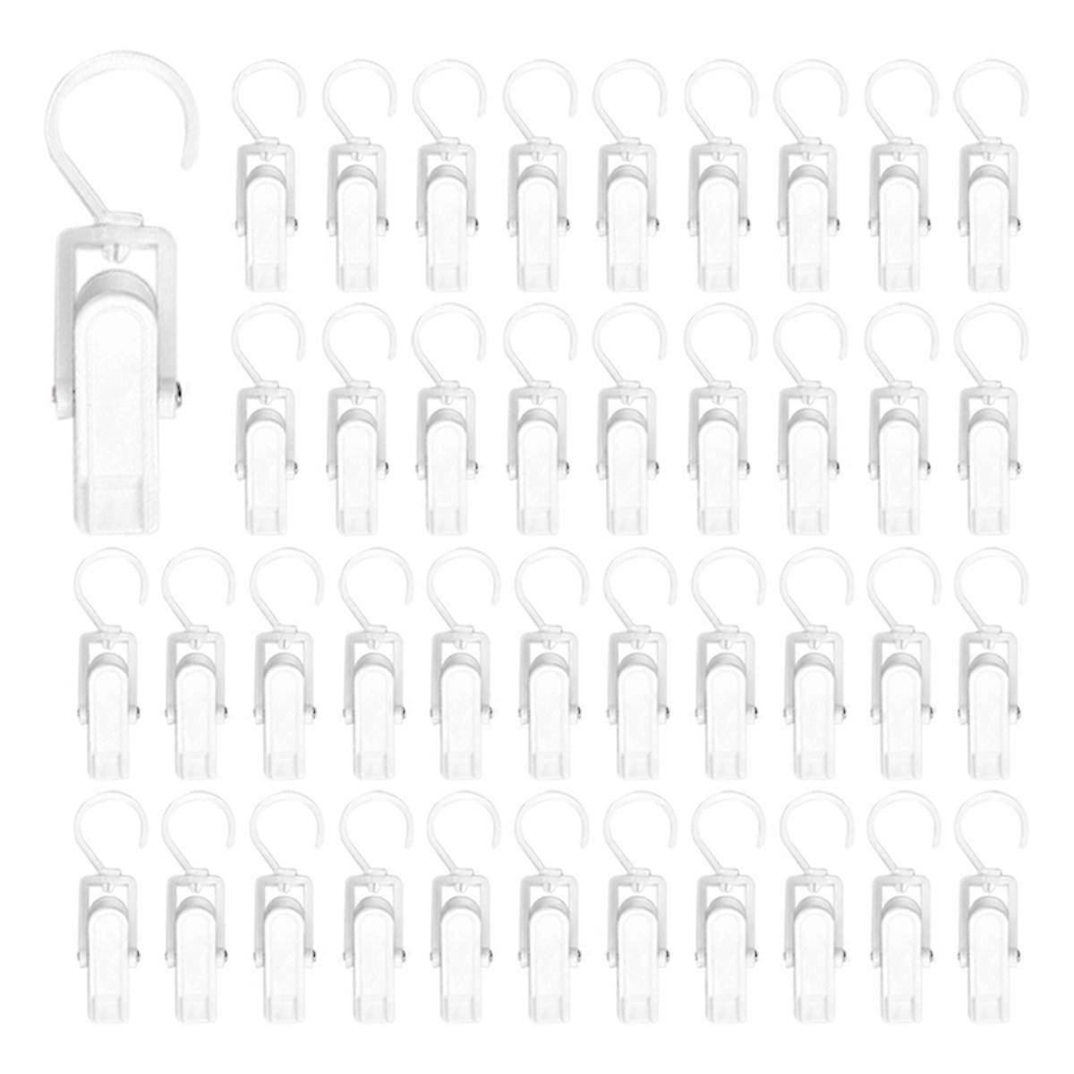 50pcs Multifunctional Plastic Clip Store Clothes Clip Rotating Hook