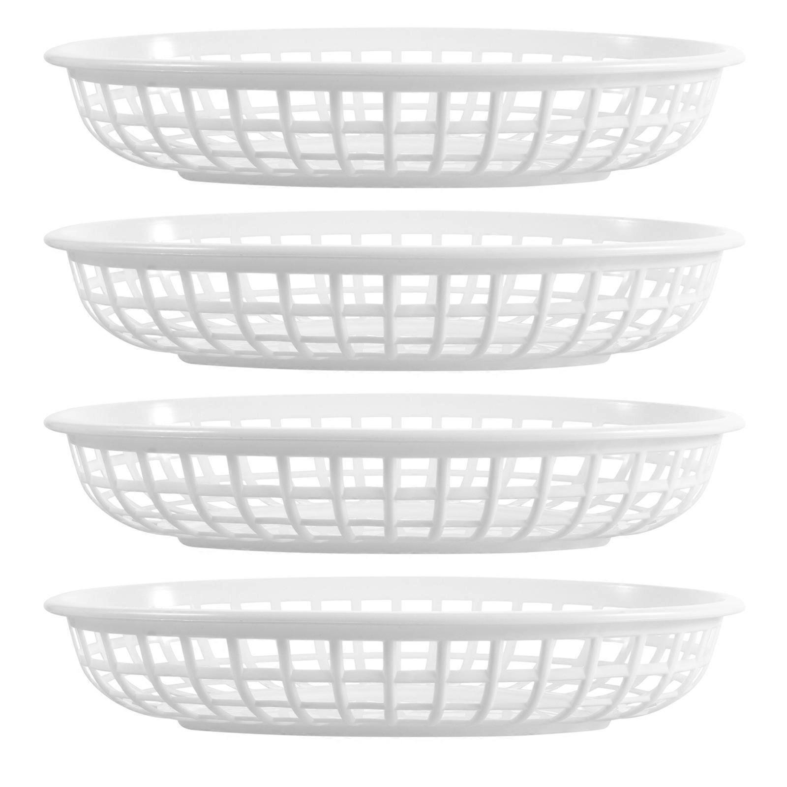 Plastic Fruit Basket Snack Trays for Storage Use 12Pcs White Practical PP