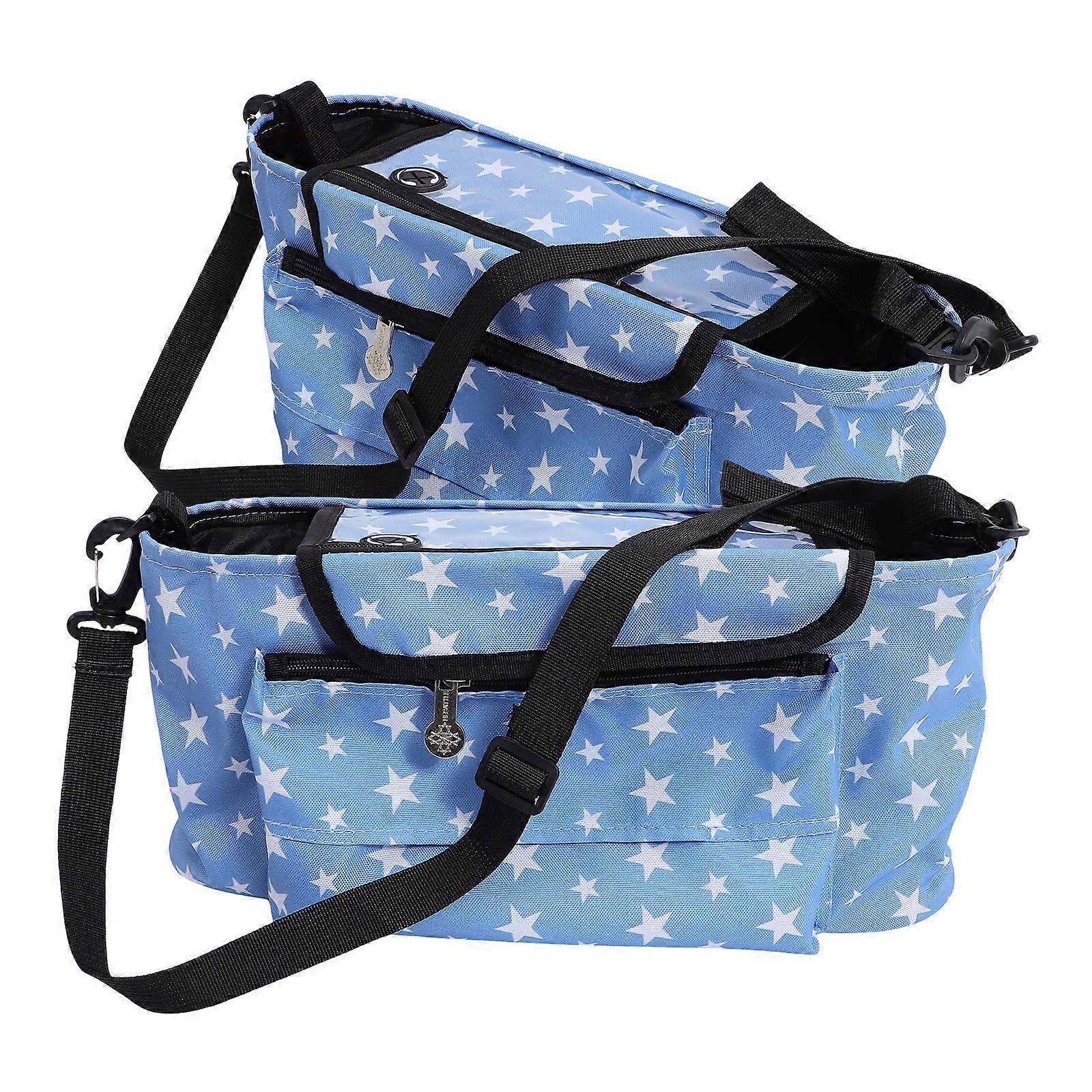 Universal Baby Stroller Organizer Bag for Storage Use 2Pcs Blue Caddy