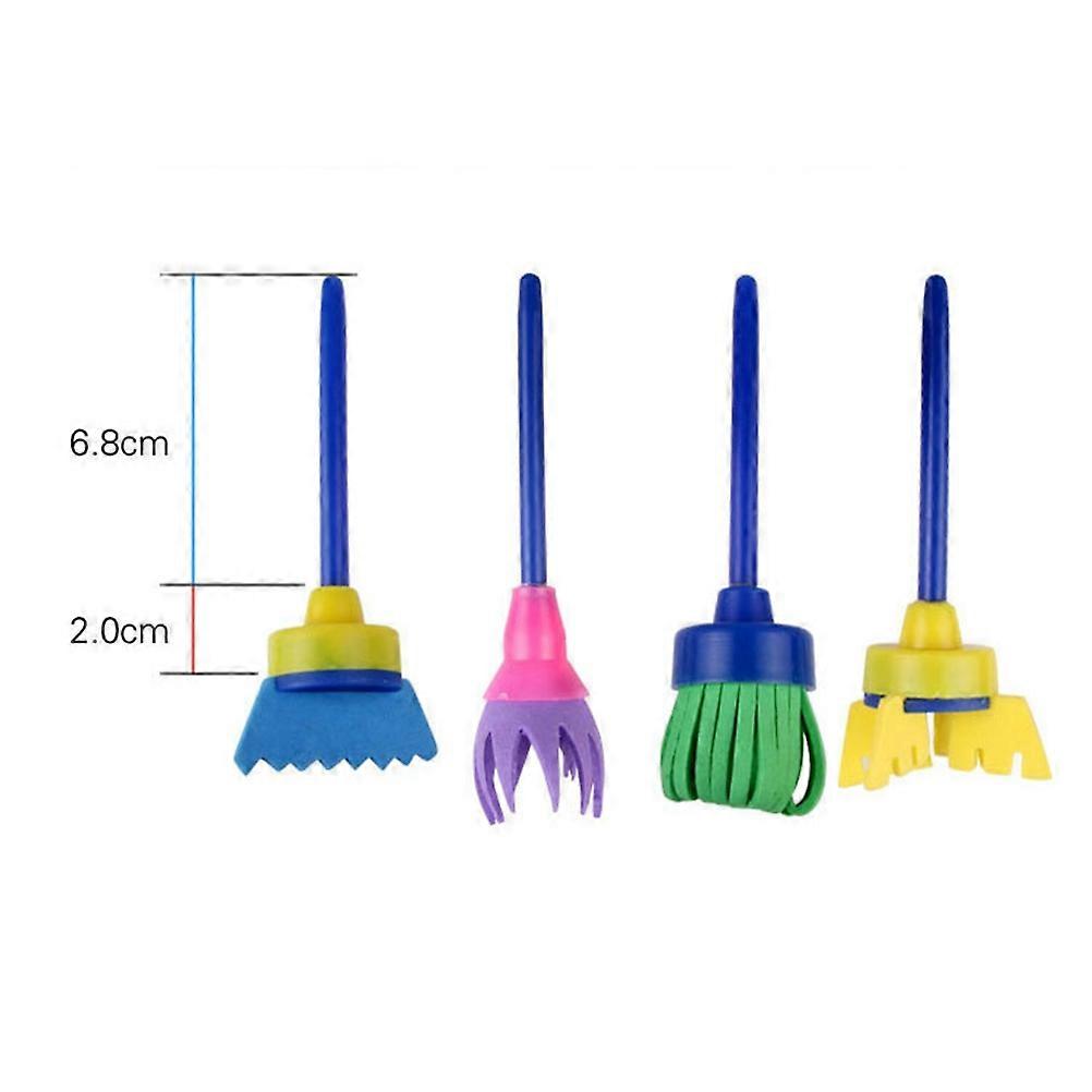 Mini Paint Rollers for Creative Projects Artists Drawing Tools 4Pack Assorted Color DIY Sponge Painting