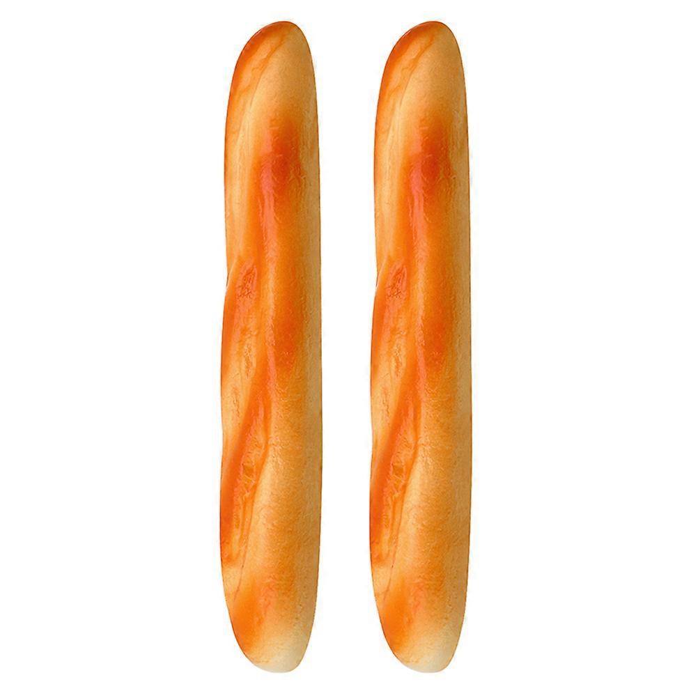 Simulated Bread Decoration Artificial Bread Model for Display 2Pcs Orange Set