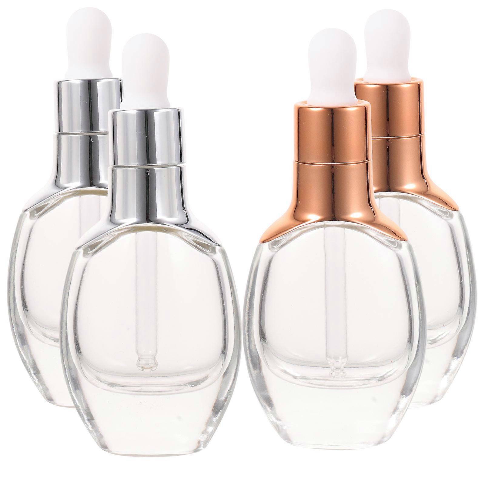 Portable Glass Dropper Bottles for Storage 4Pcs Multi-Function Household Use