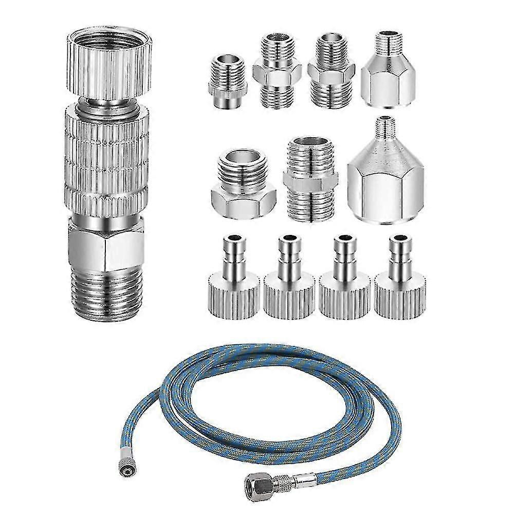 Airbrush Adapter Set med Quick Release och nylonflätad slang