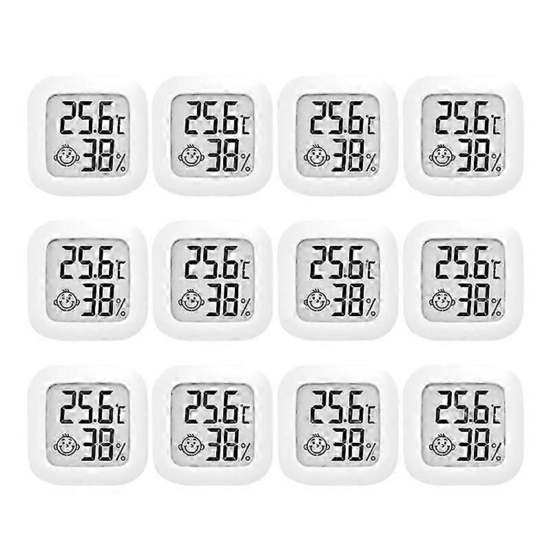 12Pcs LCD Digital Thermometer Hygrometer Indoor Room Sensor Gauge