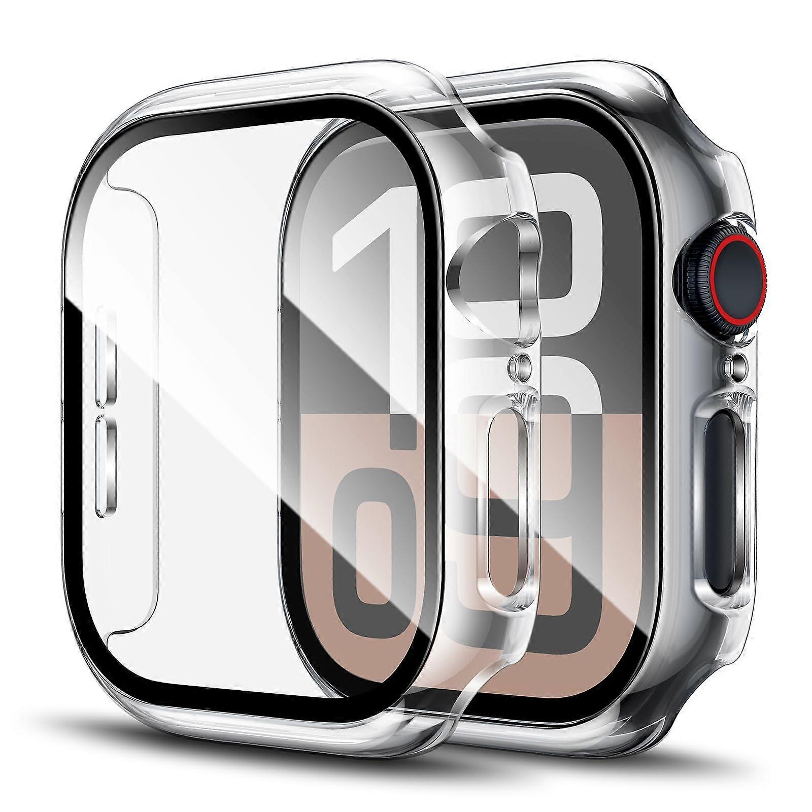 Case with Screen Protector for Apple Watch Series 10 42mm, 2 Pack Full Coverage 9H Scratch Resistant