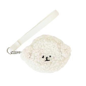 Dog Poop Bag Dispenser Adorable Cartoon Design Soft Plush with Round Holes Convenient Trendy Pet