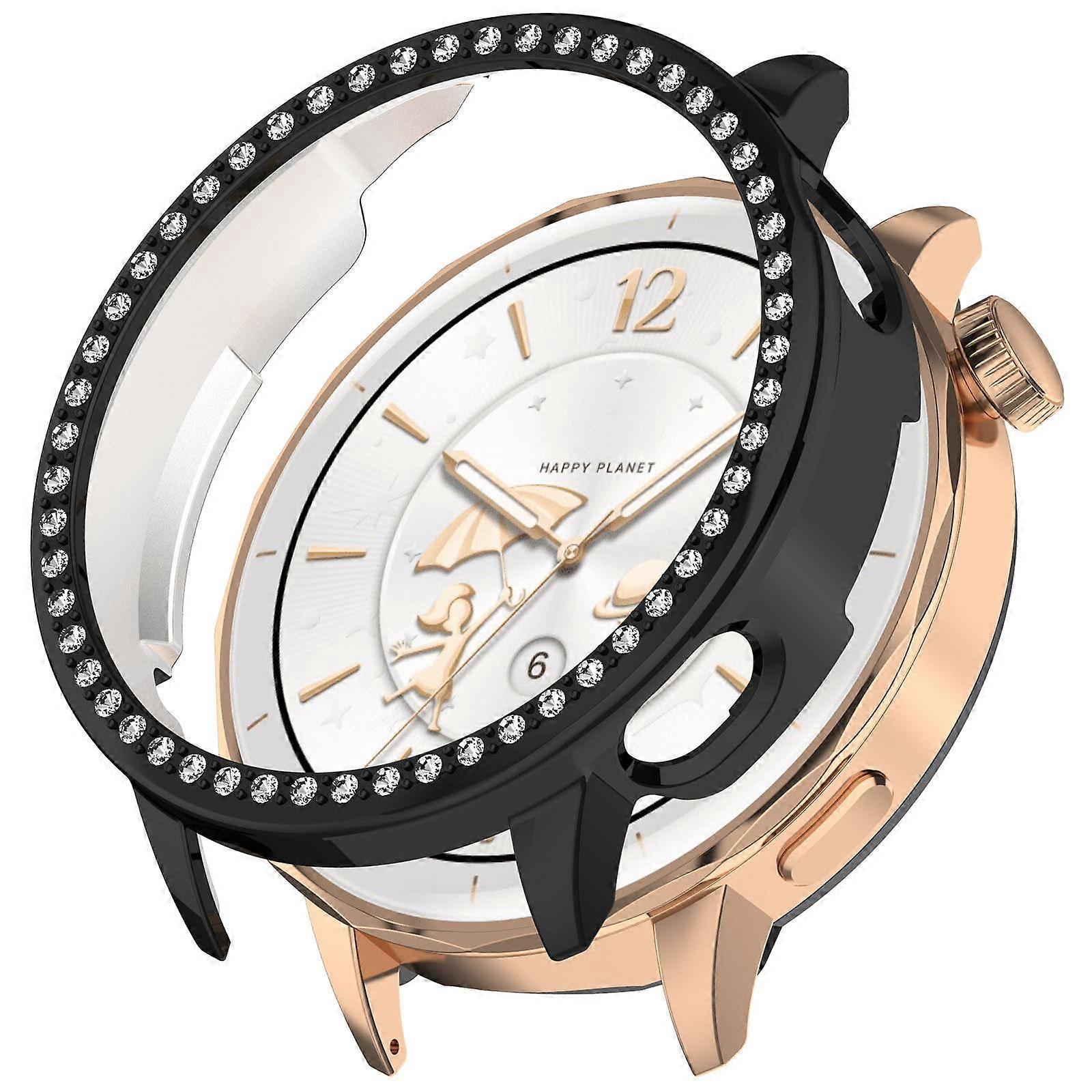 Single Row Diamond Half Coverage Hollow PC Watch Protective Case For OnePlus Watch 4