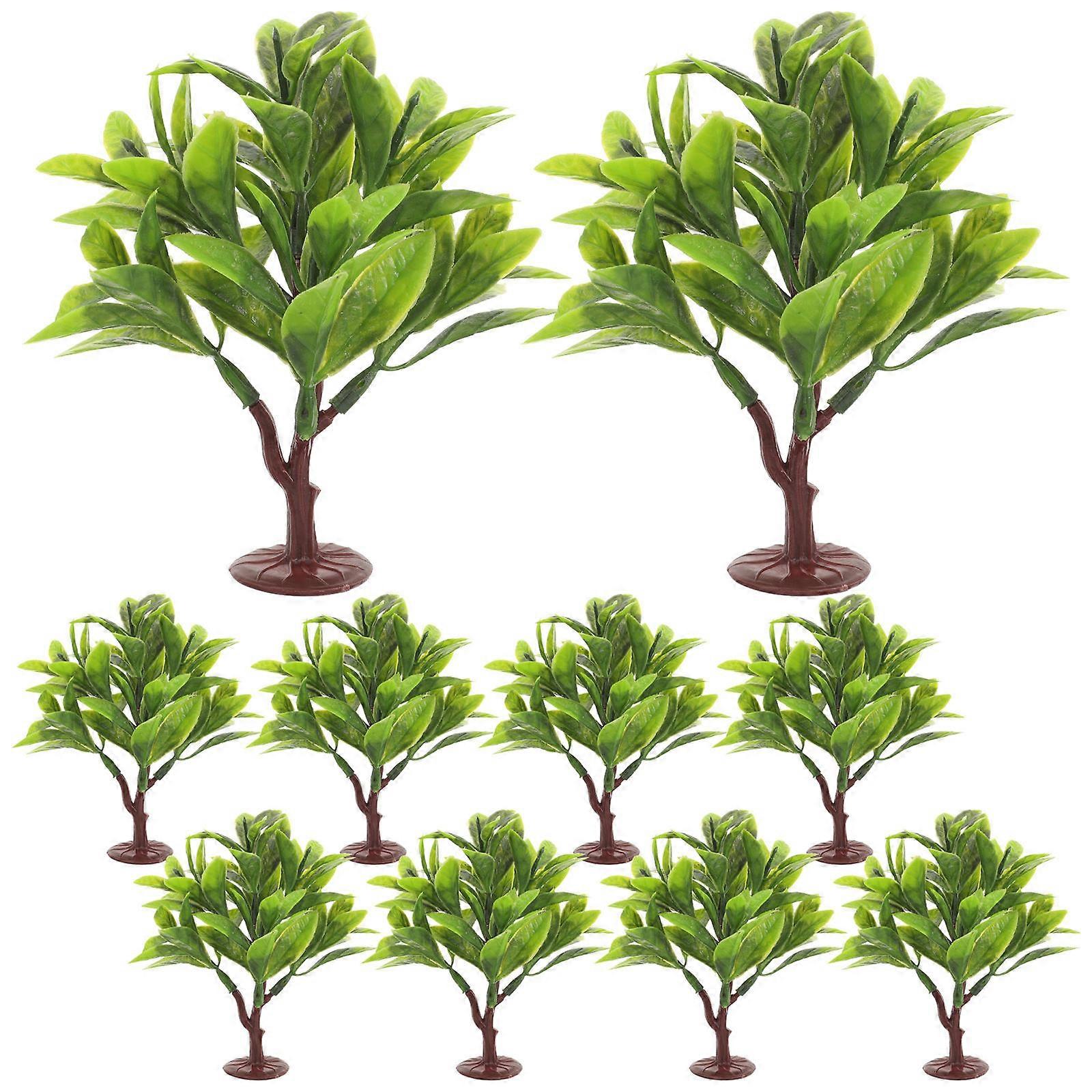 Artificial Plants Props for Decor 10Pcs Miniature Trees Plastic Model
