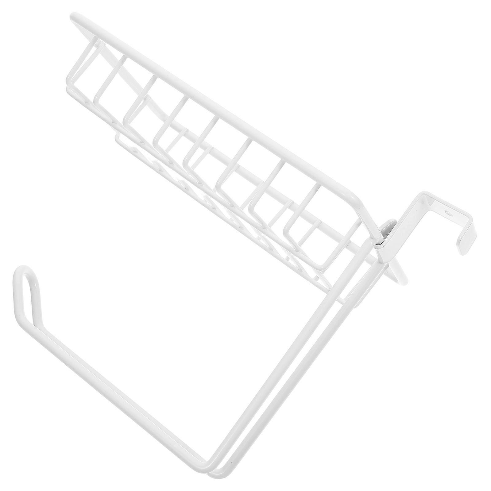 2Pcs Wall Mounted Tissue Holder with Hooks for Kitchen and Bathroom Use