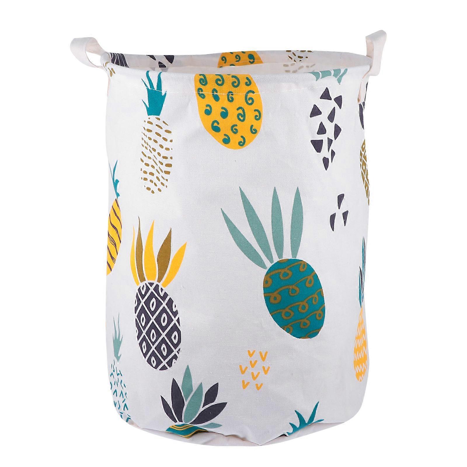Laundry Container Cotton Linen Round Simple Practical Design For Home Organization 1Pack