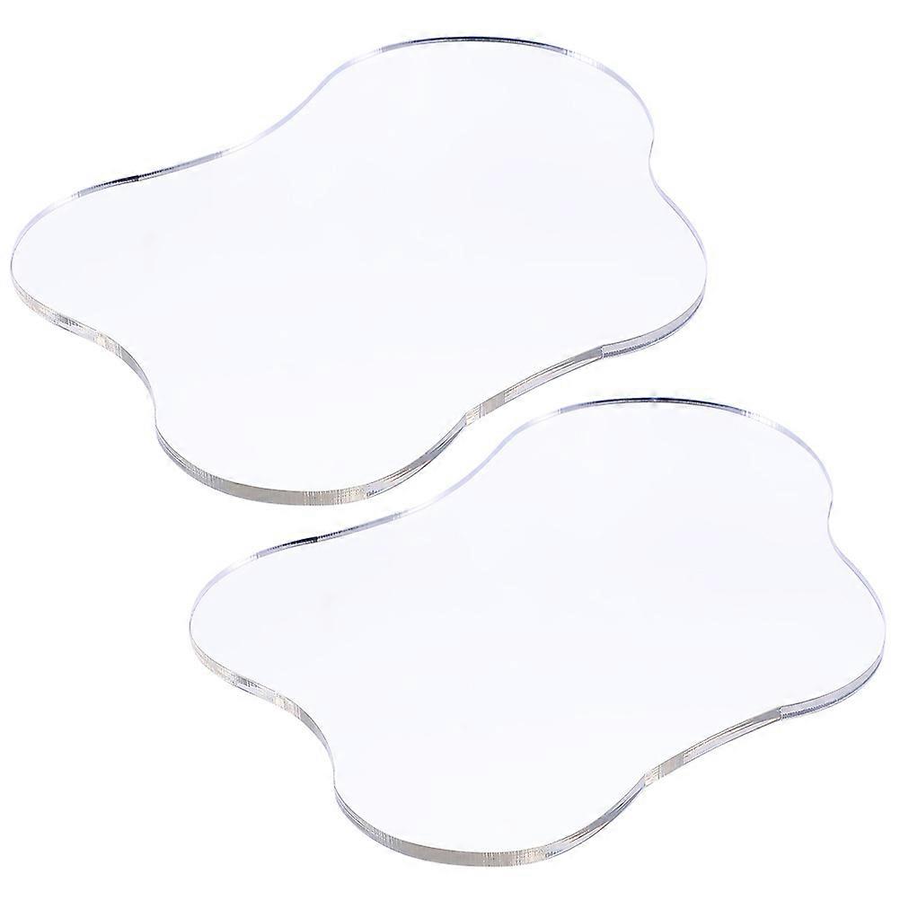 Acrylic Drink Coasters Irregular Coaster for Coffee Table Decor 2Pcs