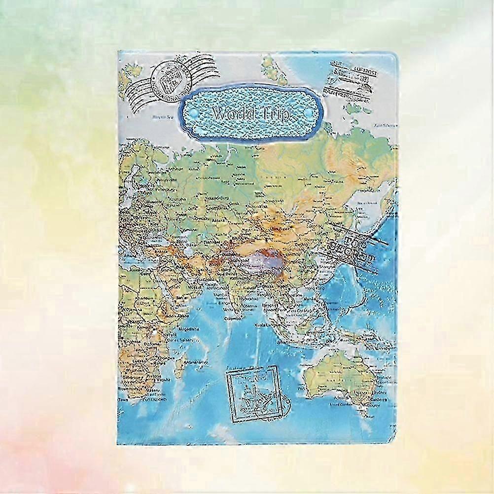Passport Holder Protective Case for Documents Holding with World Map Print