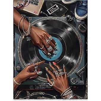 Black Woman Music Wooden Jigsaw Puzzles y2k Song Record Urban Feminine Aesthetic Prints for Bar Bedroom Gallery
