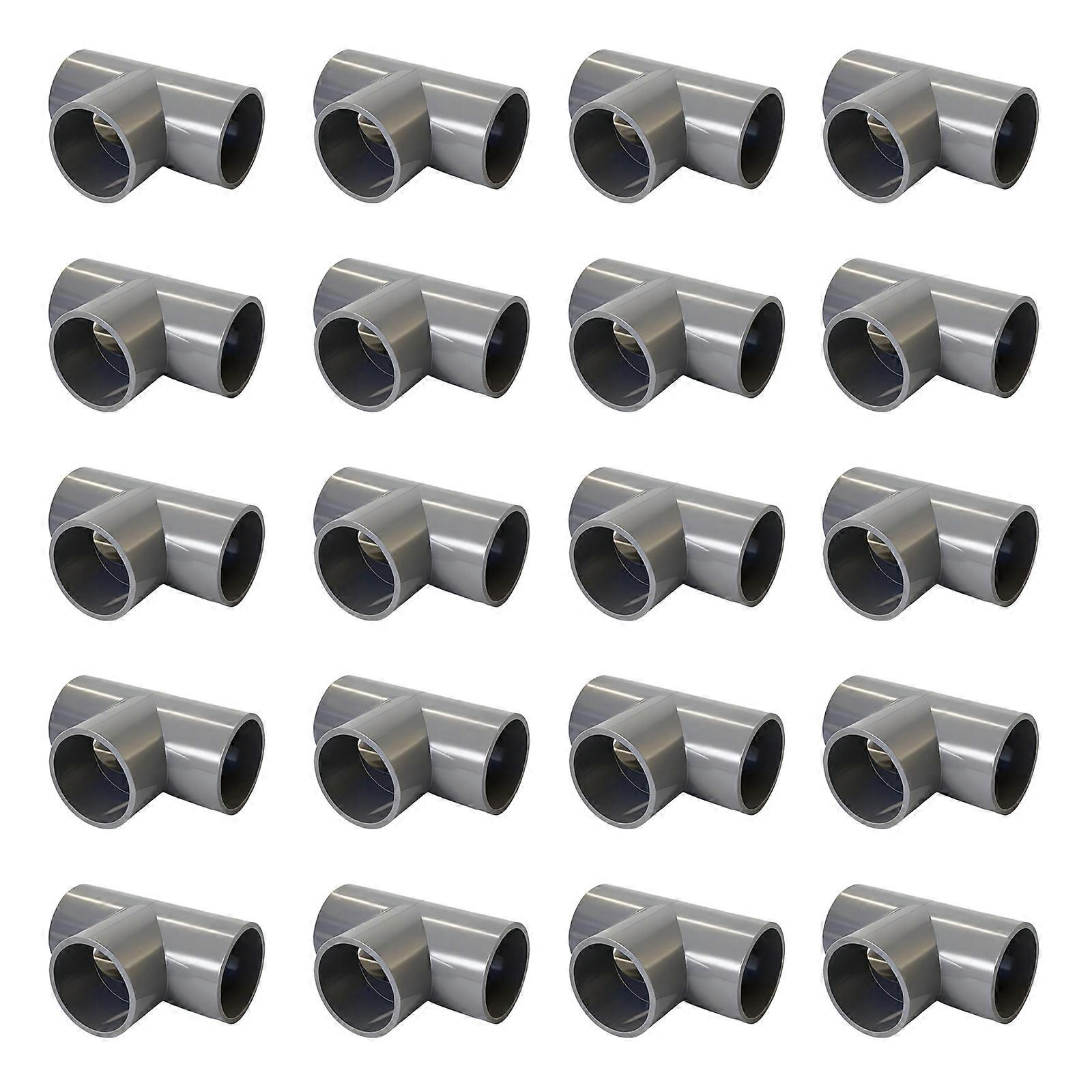 Multi Directional PVC Pipe Connector Multifunction Plastic Adapter Corrosion Resist 20Pc for Creative Furniture Building  Grey