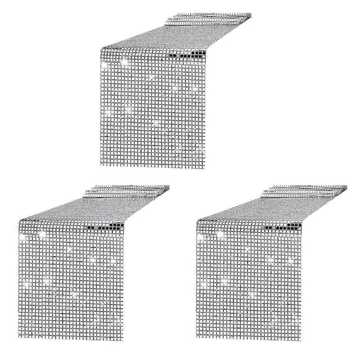 Disco Party Table Runner Mirror Silver compatible withDisco Dance Party Wedding