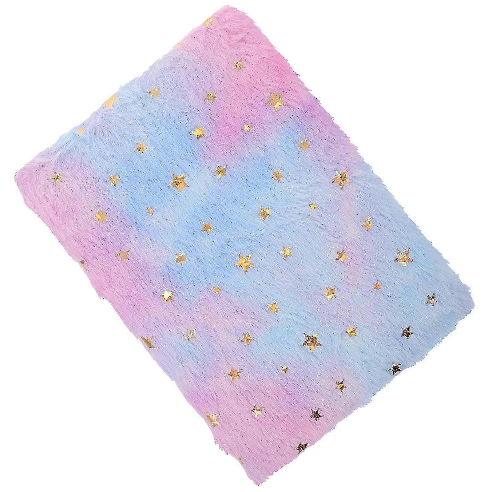 Gradient Plush Notebook for Daily Use with Plush Shell Cute Diary Notepad