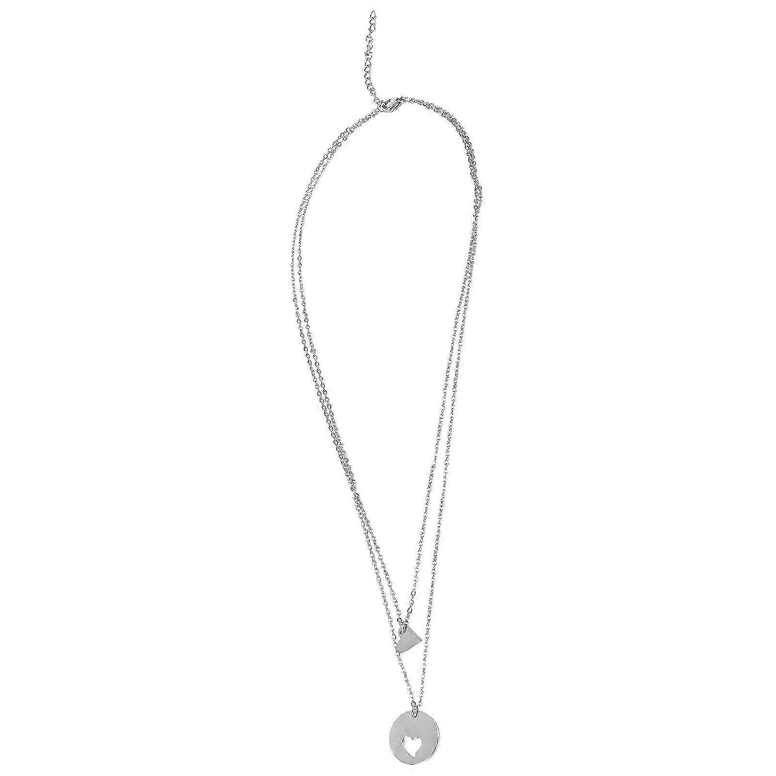 Double-Layer Necklace Collarbone Chain compatible with Decor 1Pcs Silver Neck Accessory