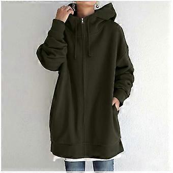 Long Short Velvet Hooded Coat Classic Open Front With Zipper For Daily Life Work Shopping