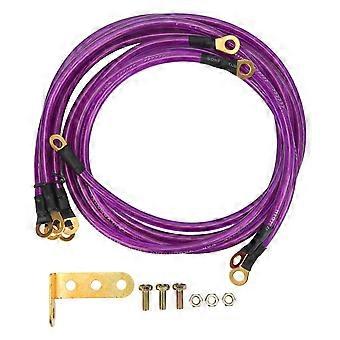 5pcs Cable Inversor de Batería de Cobre Puro Retardante de Llama Universal para Vehículos RV Motocicletas Púrpura