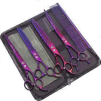 Purple Dragon 8 pouces Chien toilettage Ciseaux Amincissement Cisailles Professional Cat Pet Scissors Coupe de cheveux Haute Qualité Z3015-b
