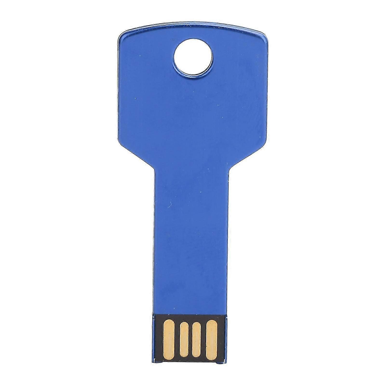 Blue USB Flash Drive Key Shape USB Memory Disk Plug and Play for Computer Car 32GB
