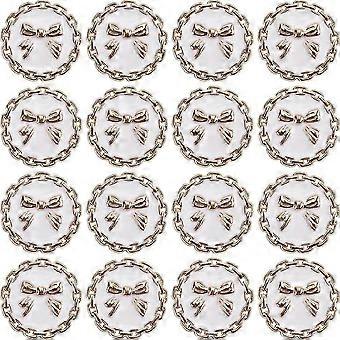 2025 Nieuwste model 1 doos 16 stuks ronde strikknopen 25 mm/0,98 inch plat rond vintage legering zwart