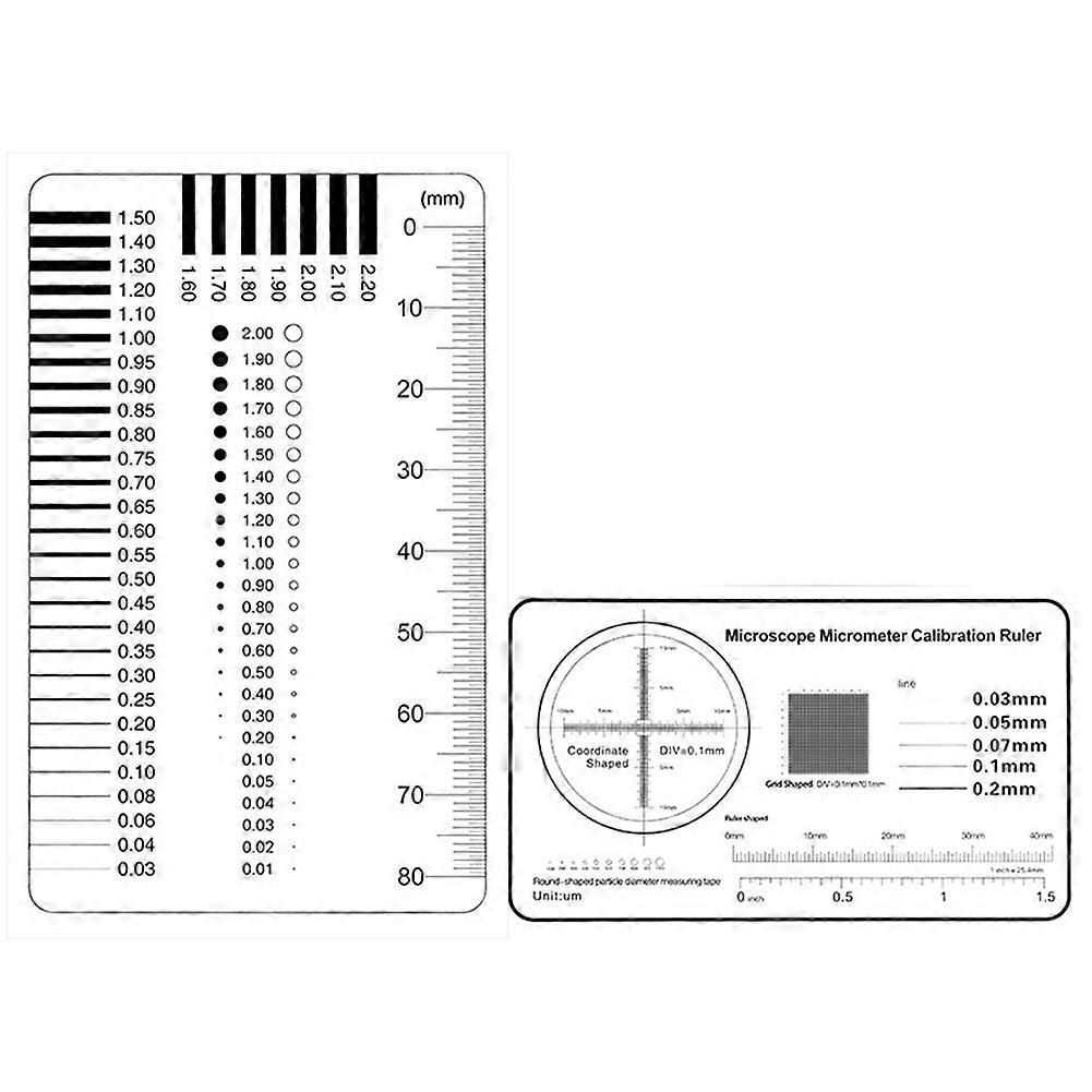 2pcs Concrete Crack Width Ruler - High-Precision Microscope Calibration Ruler for Substrate Defect Inspection